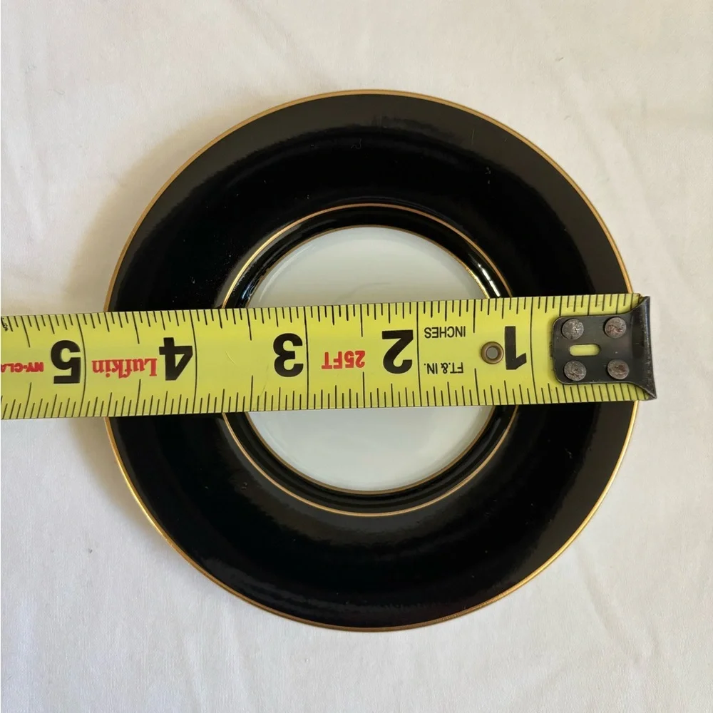 Upcycled catch-all keepsake dish with black and gold detail